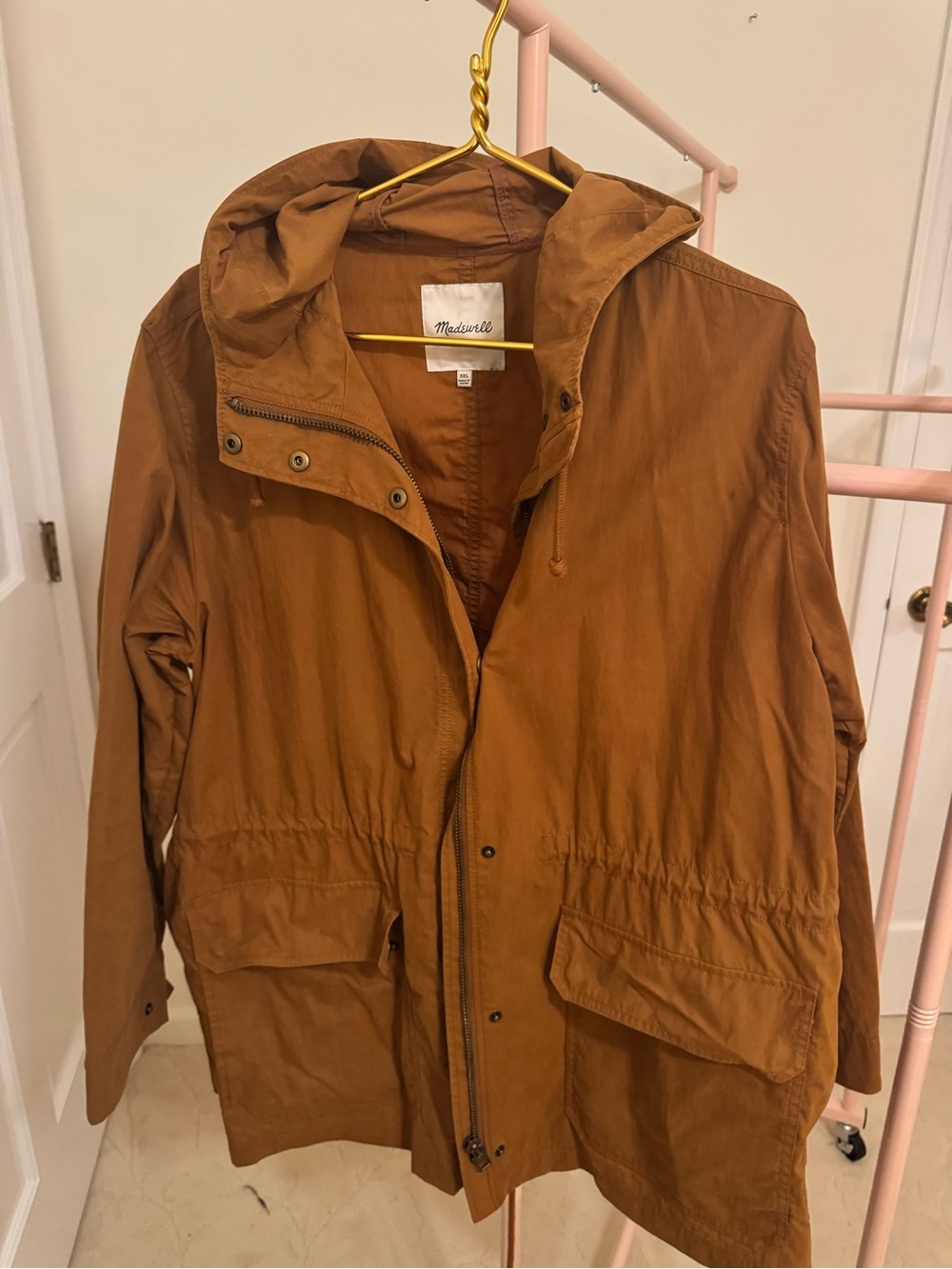 Madewell Caramel Brown Hooded Anorak Jacket